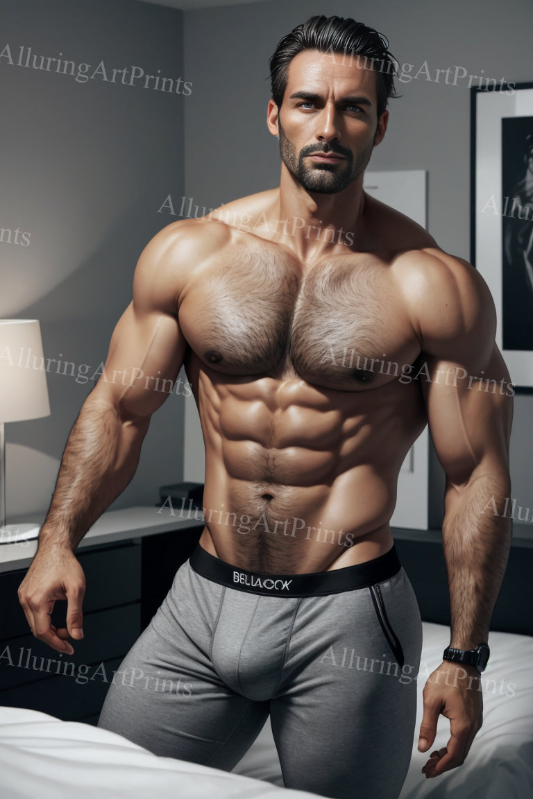 Male Model Muscular Digital Art AI Fantasy - 97E