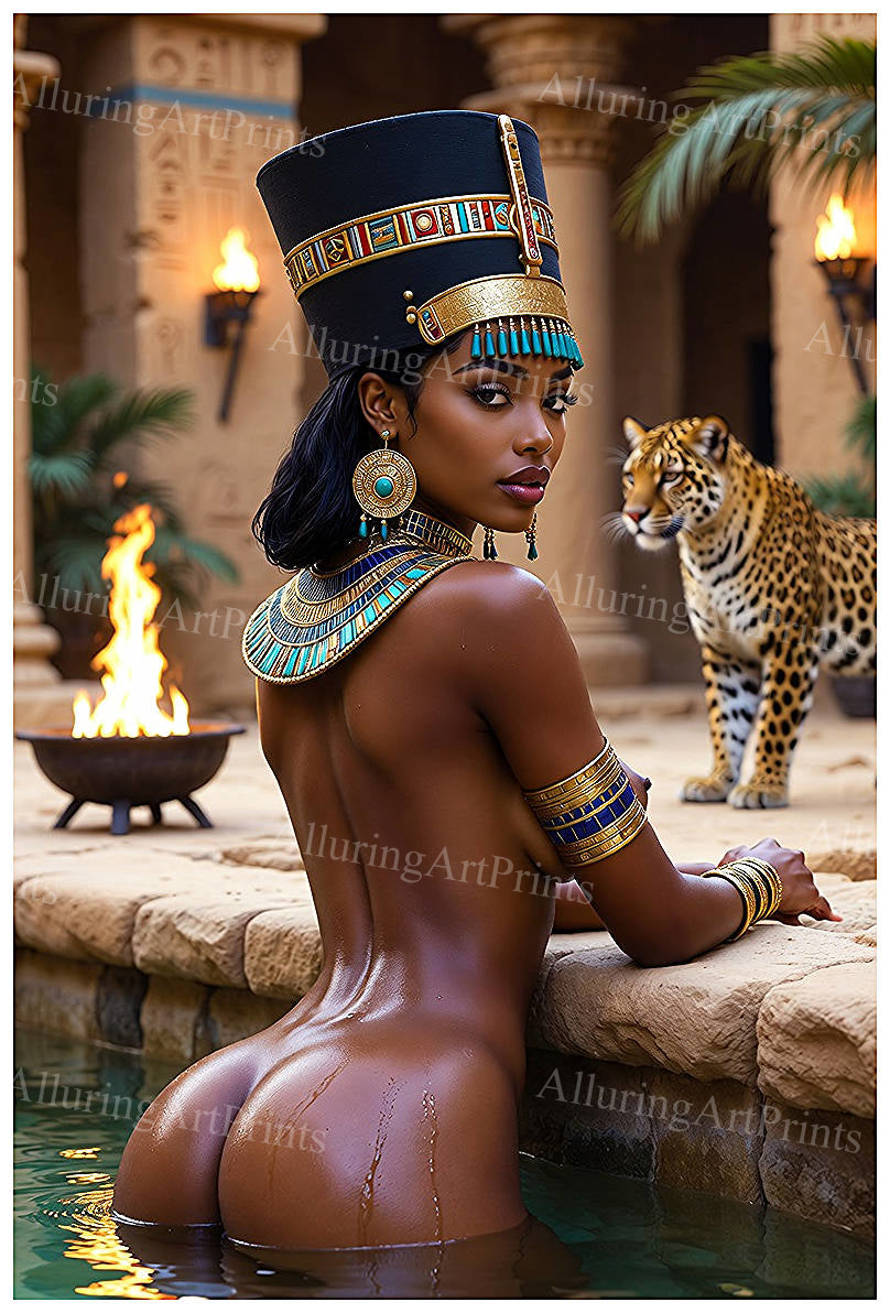 Nude Black Model Female Digital Art AI Fantasy - EE609