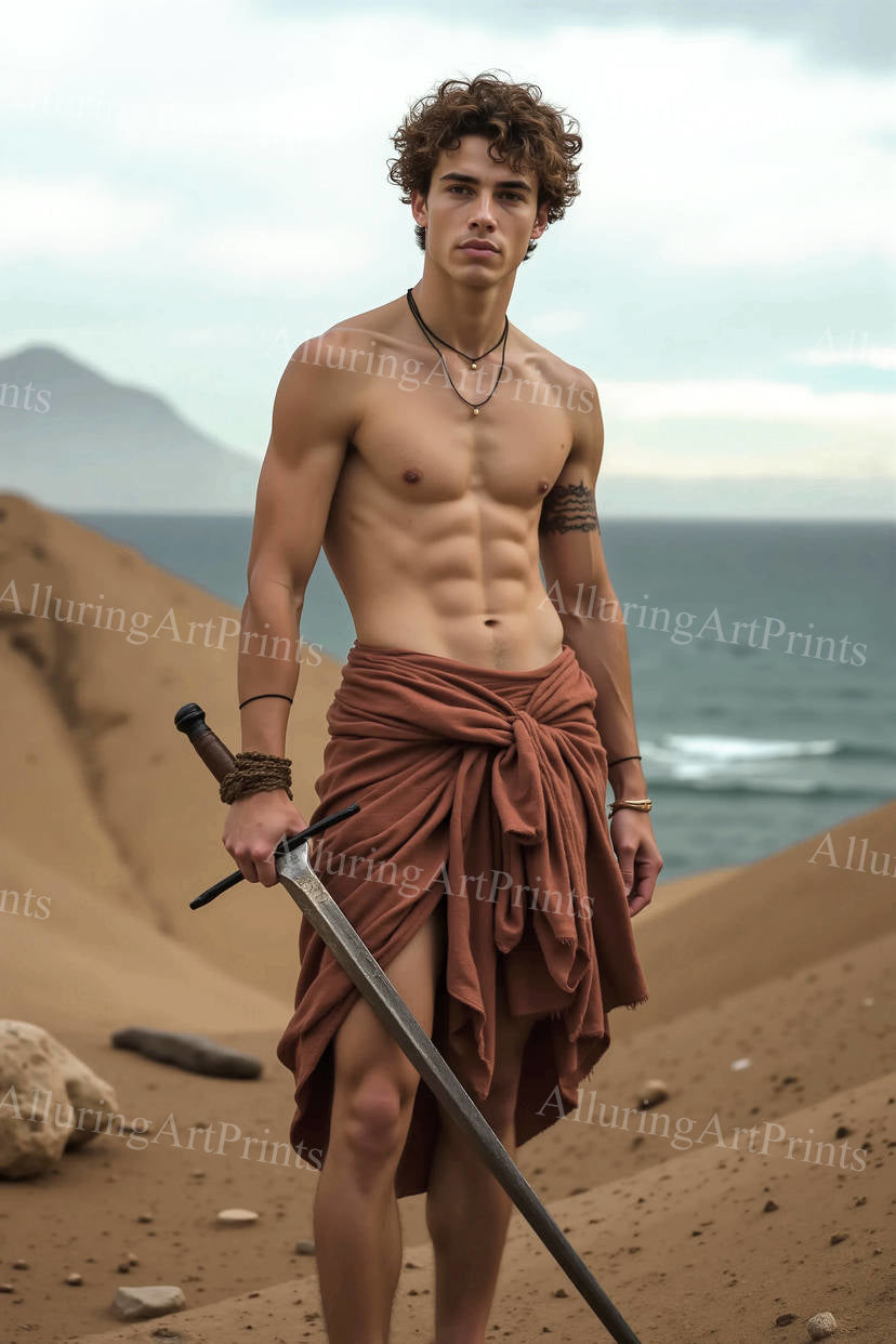 Male Model Slender Digital Art AI Fantasy - 21F