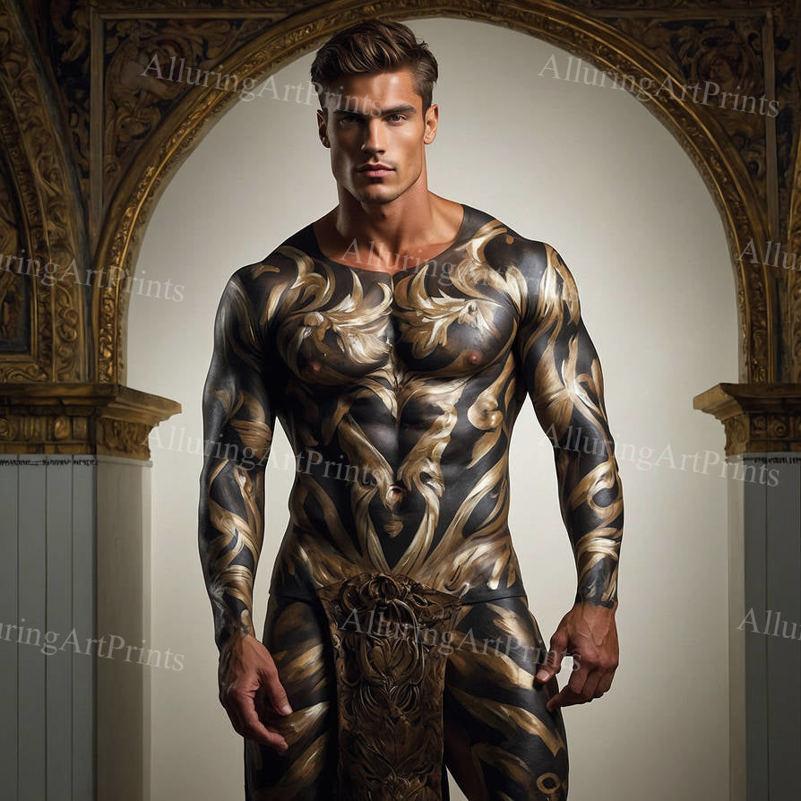 Male Model Muscular Digital Art AI Fantasy - 257F