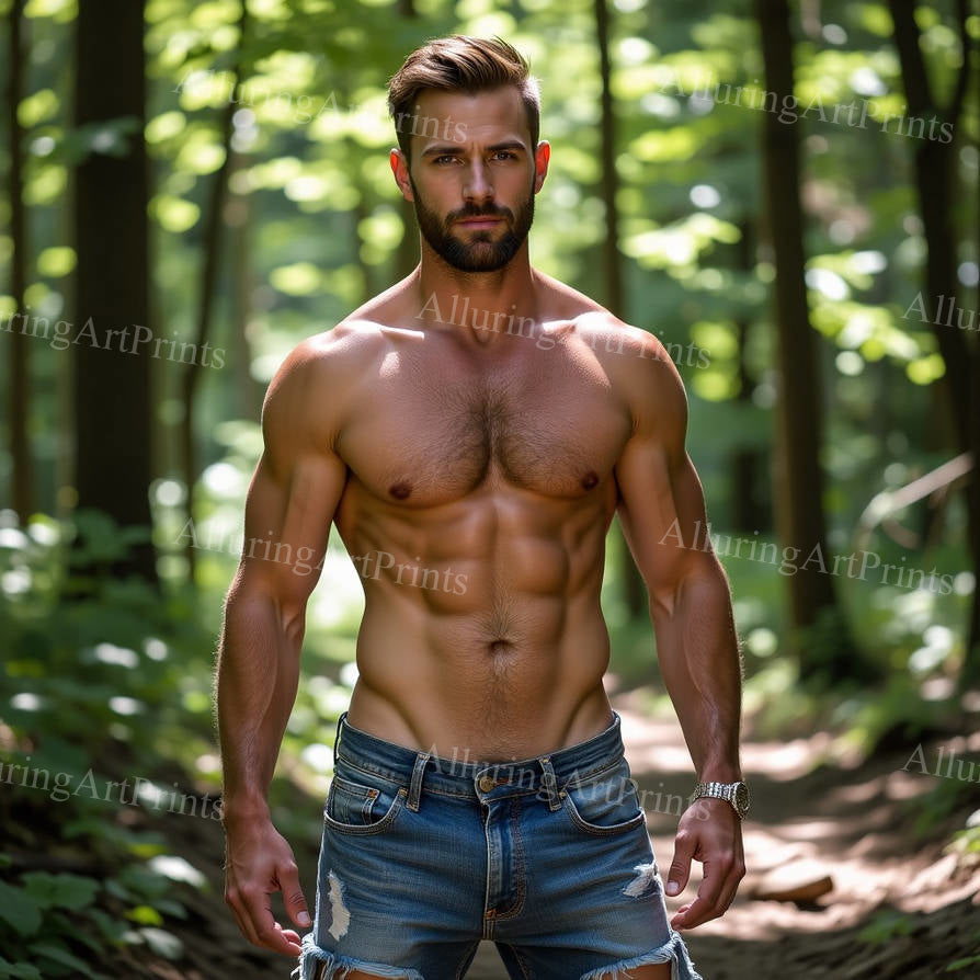 Male Model Muscular Digital Art AI Fantasy - 279F