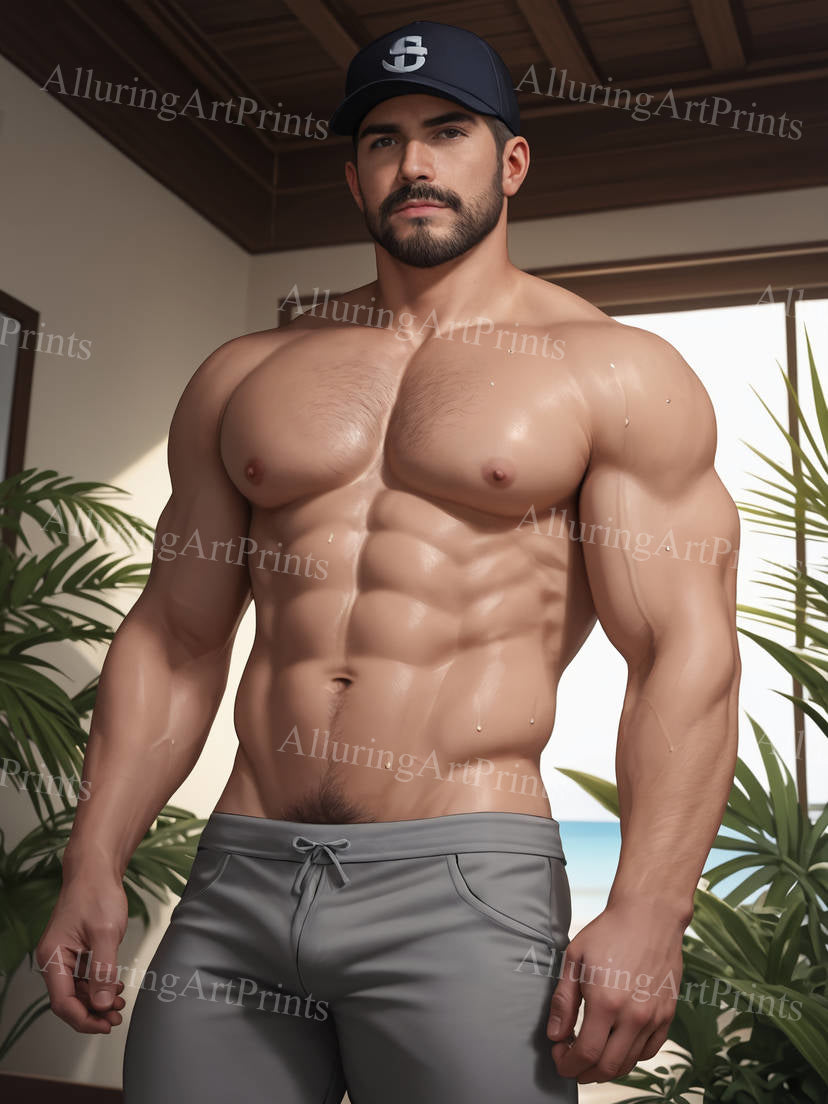 Male Model Muscular Digital Art AI Fantasy - 285F