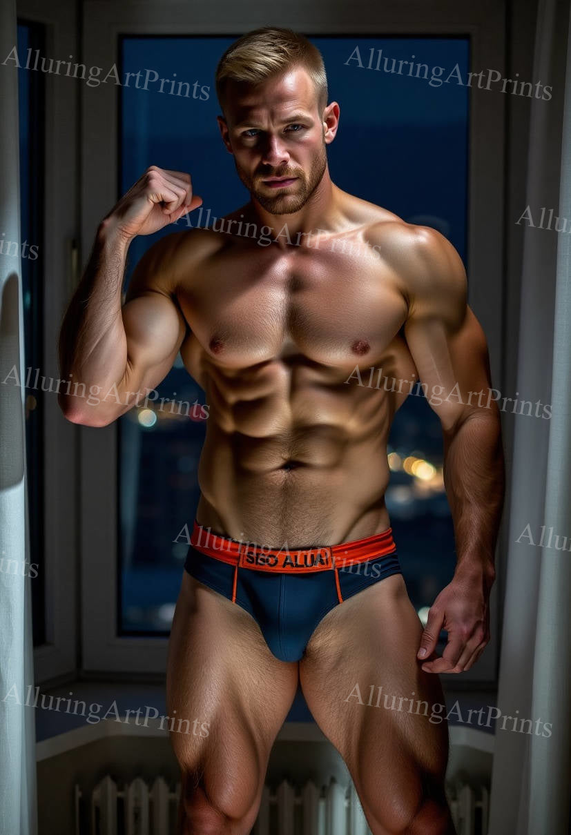 Male Model Muscular Digital Art AI Fantasy - 303F