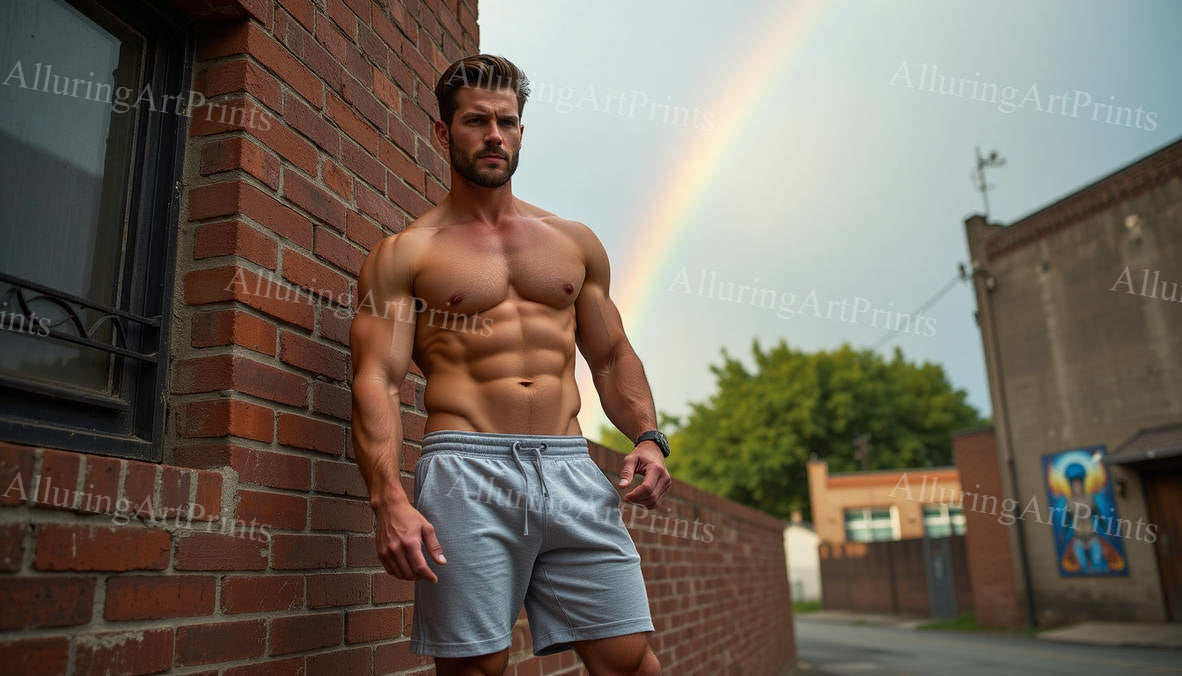 Male Model Muscular Digital Art AI Fantasy - 305F