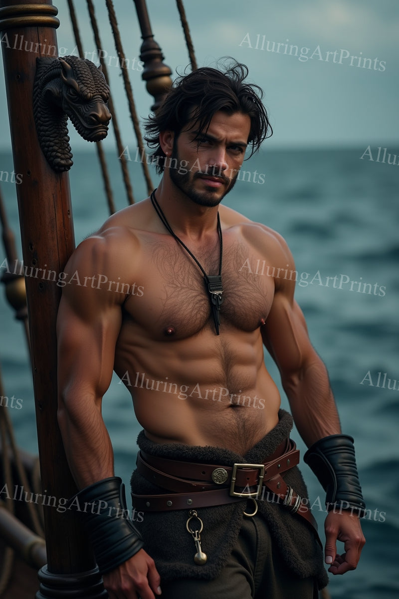 Male Model Muscular Digital Art AI Fantasy - 326F