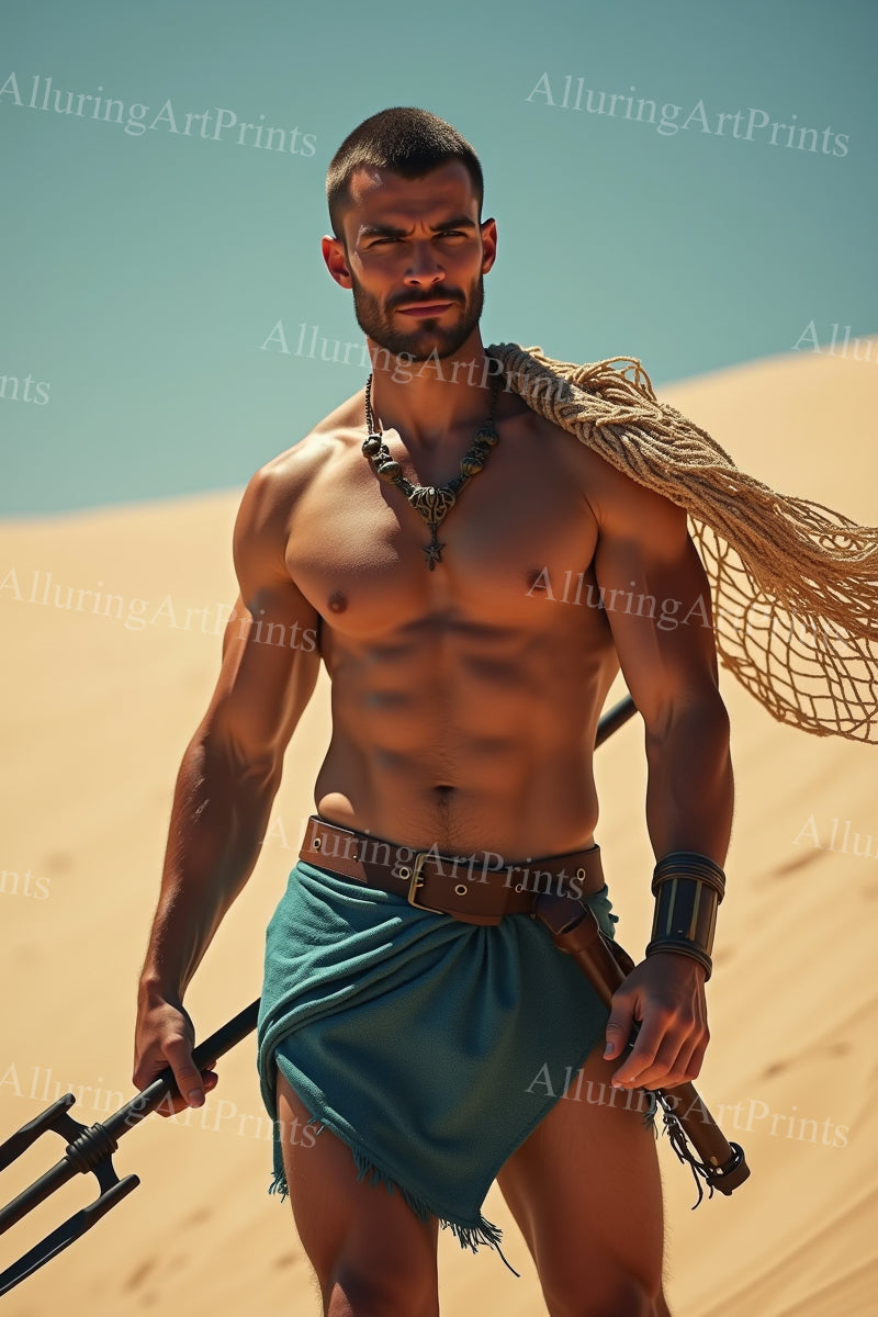 Male Model Muscular Digital Art AI Fantasy - 331F