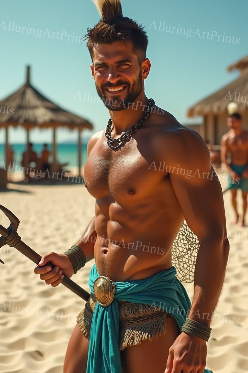 Male Model Muscular Digital Art AI Fantasy - 335F