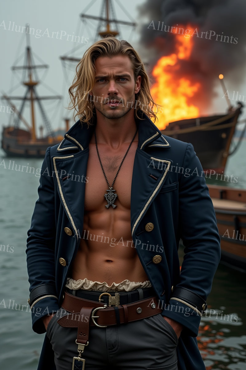 Male Model Muscular Digital Art AI Fantasy - 337F