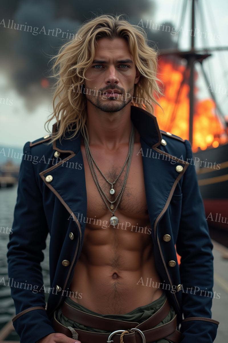 Male Model Muscular Digital Art AI Fantasy - 341F