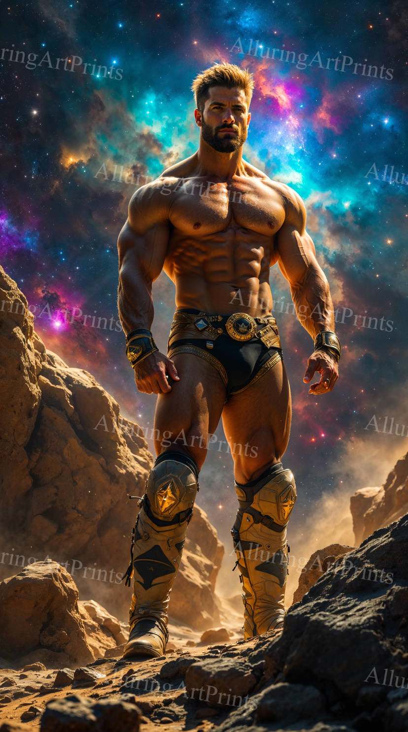 Male Model Muscular Digital Art AI Fantasy - 347F