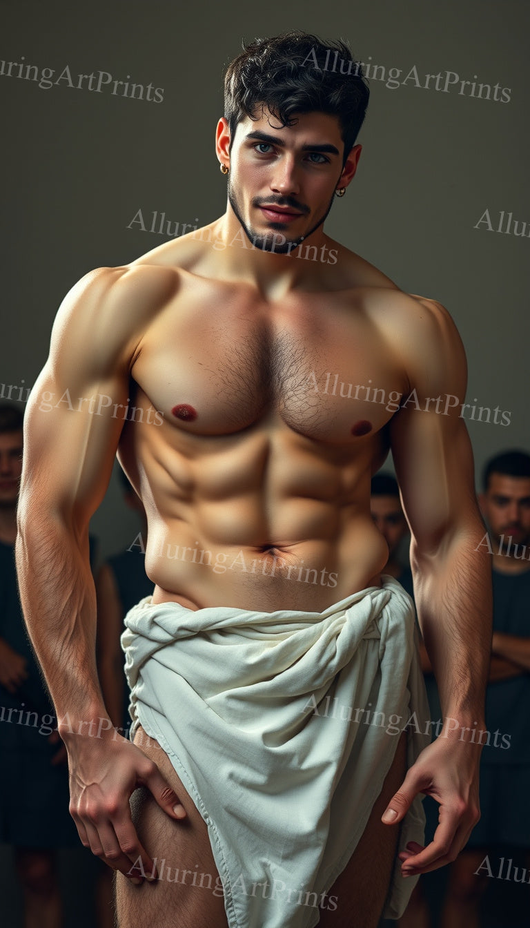 Male Model Muscular Digital Art AI Fantasy - 403F