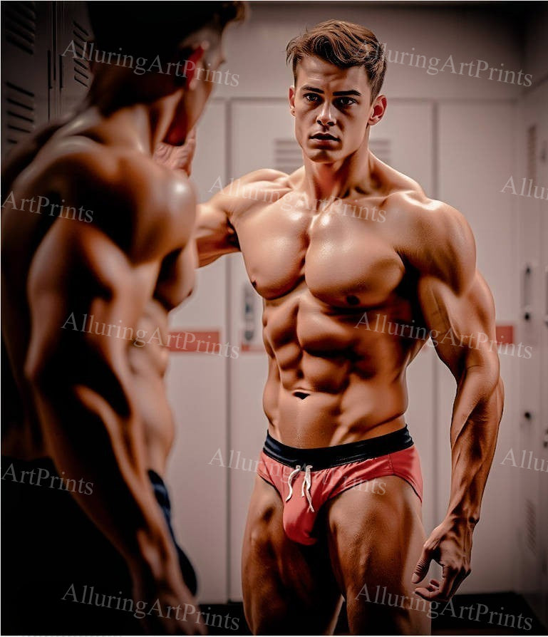 Male Model Muscular Digital Art AI Fantasy - 416F