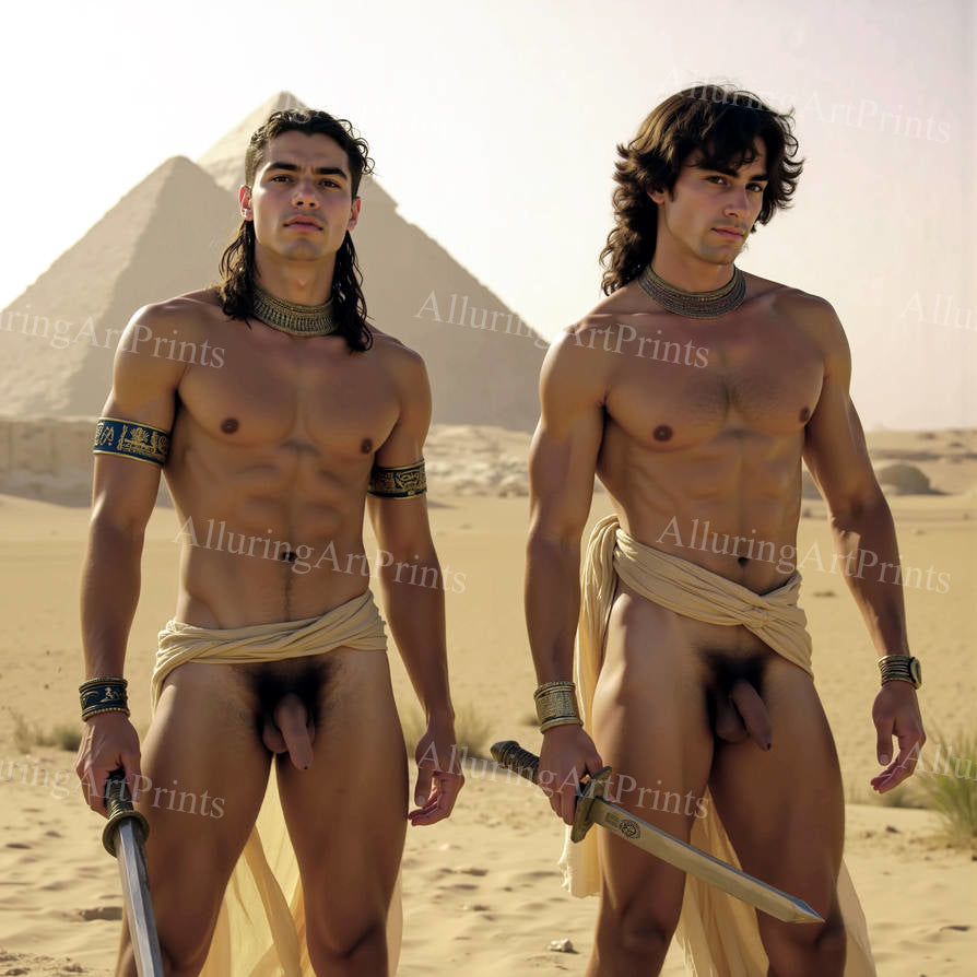 Nude Frontal Male Models Muscular Digital Art AI Fantasy - 47F