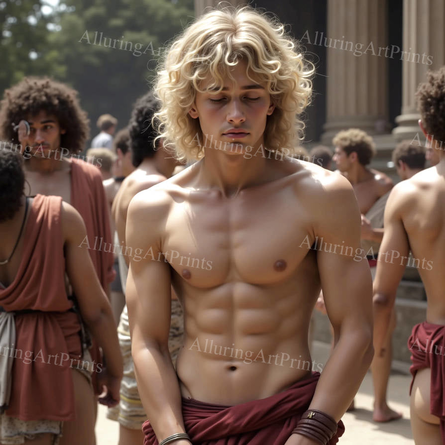 Male Model Muscular Digital Art AI Fantasy - 8F