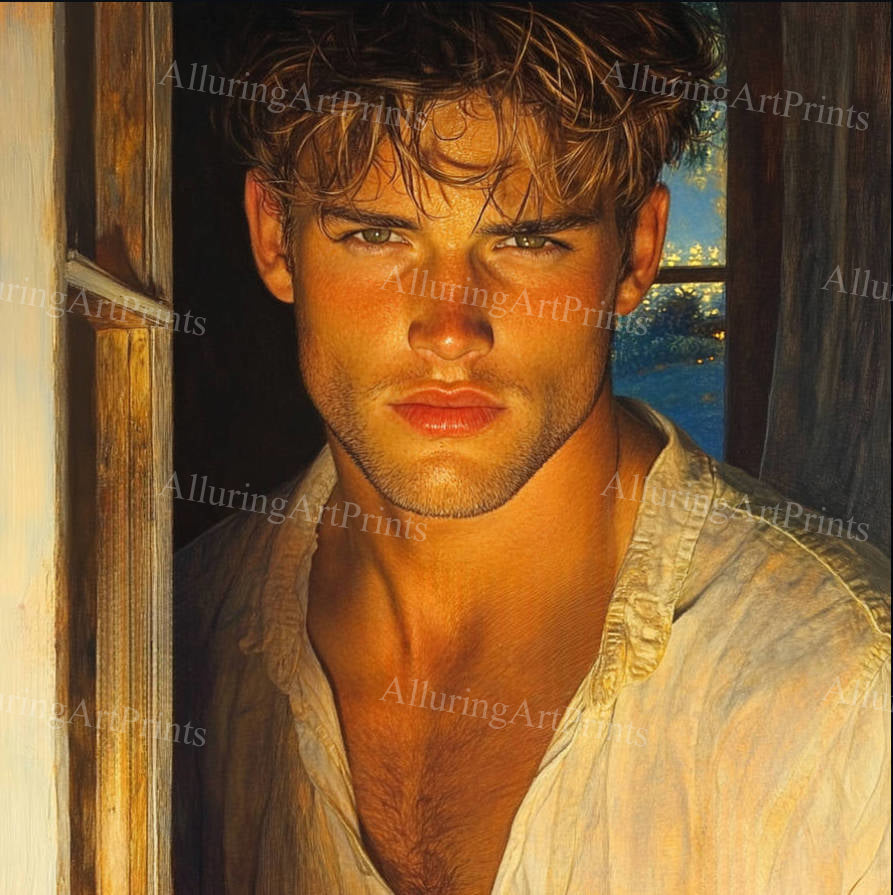 Male Model Muscular Digital Art AI Fantasy - G102