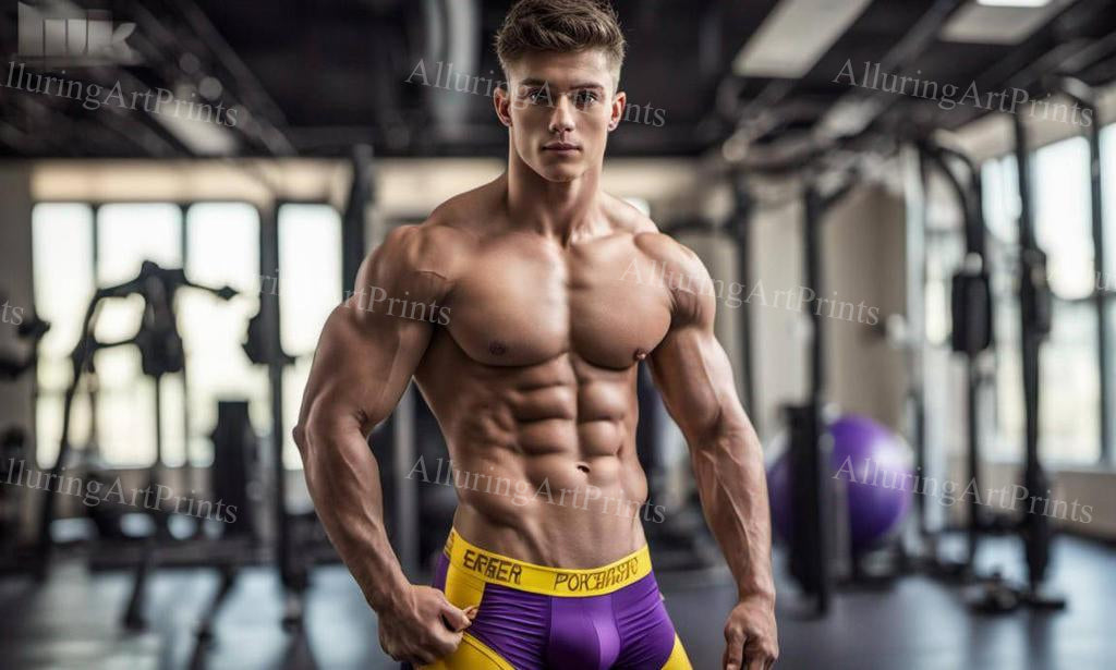 Male Model Athlete Muscular Digital Art AI Fantasy - G130