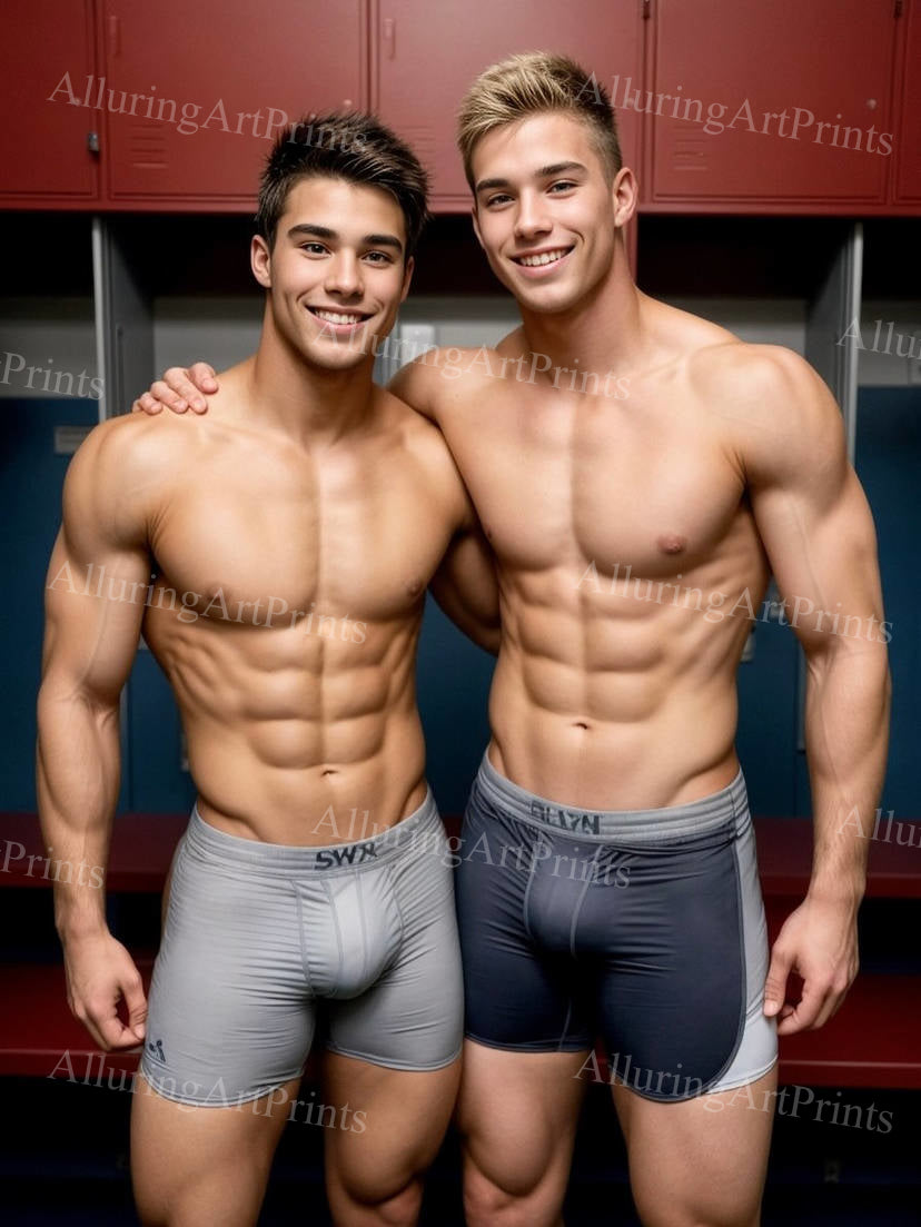 Male Models College Muscular Digital Art AI Fantasy - G145