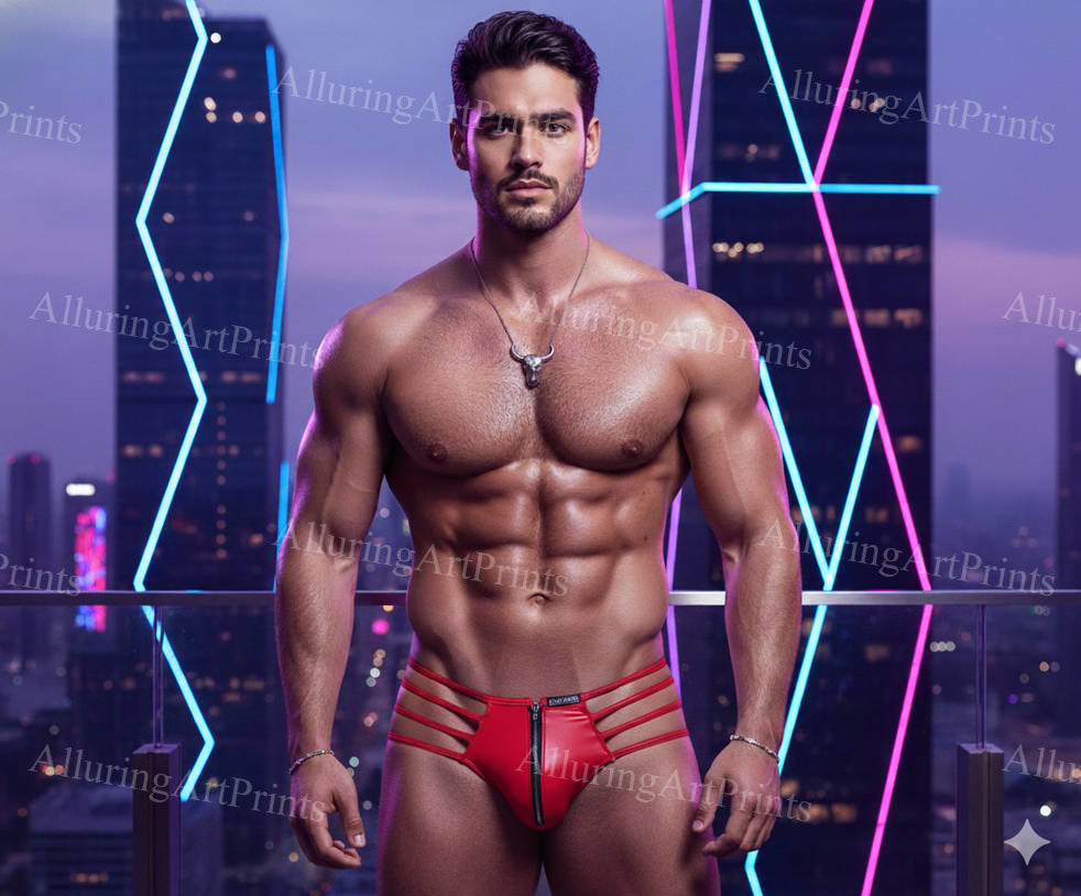 Male Model Athlete Muscular Digital Art AI Fantasy - G150