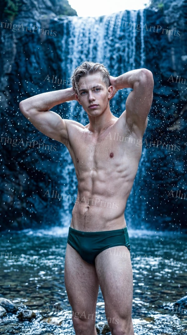 Male Model Muscular Digital Art AI Fantasy - G32