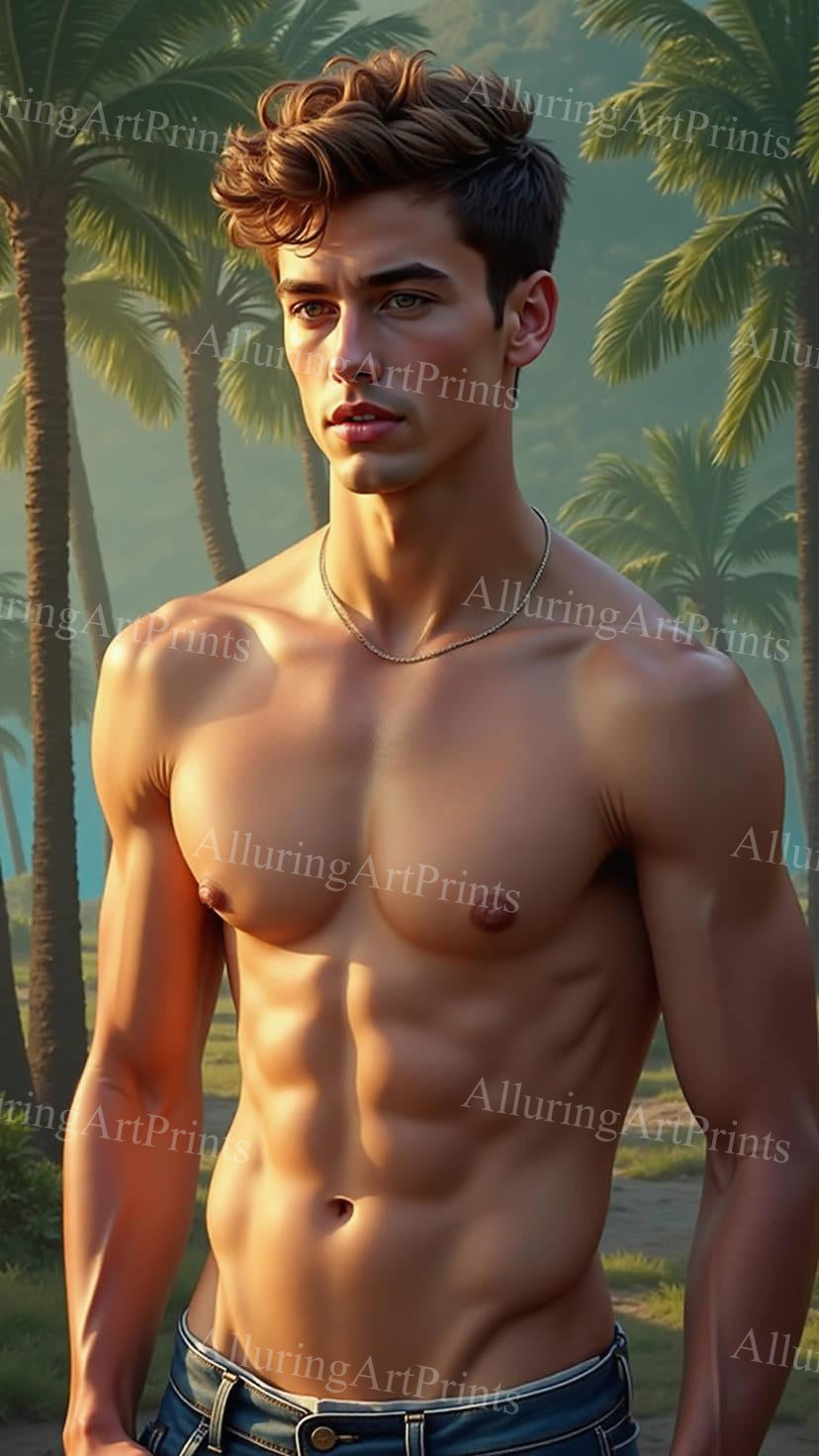 Male Model Muscular Digital Art AI Fantasy - G462