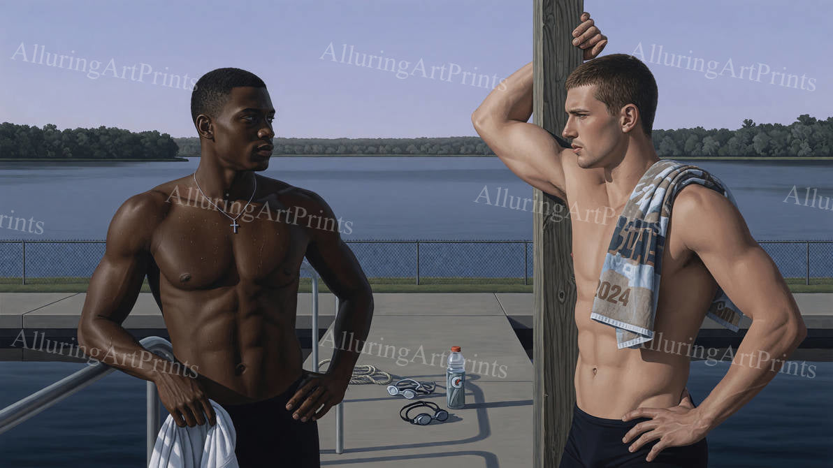 Black Male Models Muscular Digital Art AI Fantasy - G544