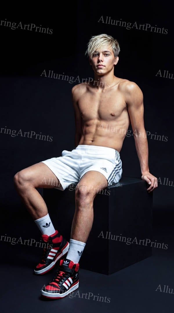 Male Model Hunk College Muscular Digital Art AI Fantasy - G65