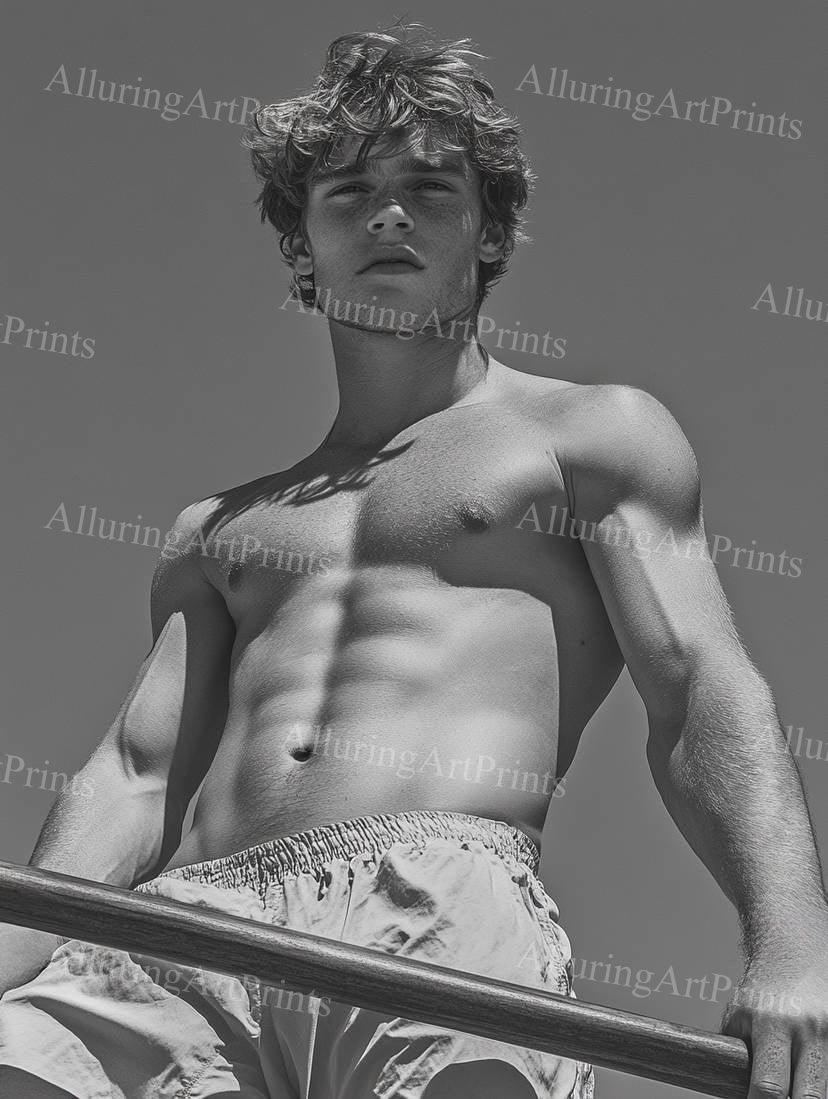 Male Model Muscular Digital Art AI Fantasy - G75