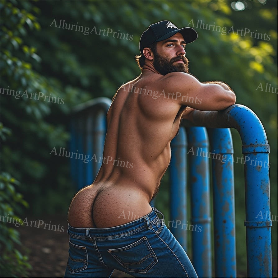 Nude Male Model Muscular Buns- G760