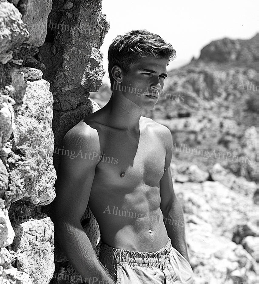 Male Model Muscular Digital Art AI Fantasy - G77