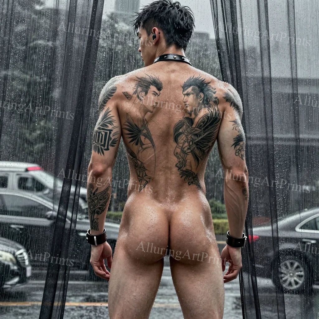 Nude Male Model Muscular Buns- G876