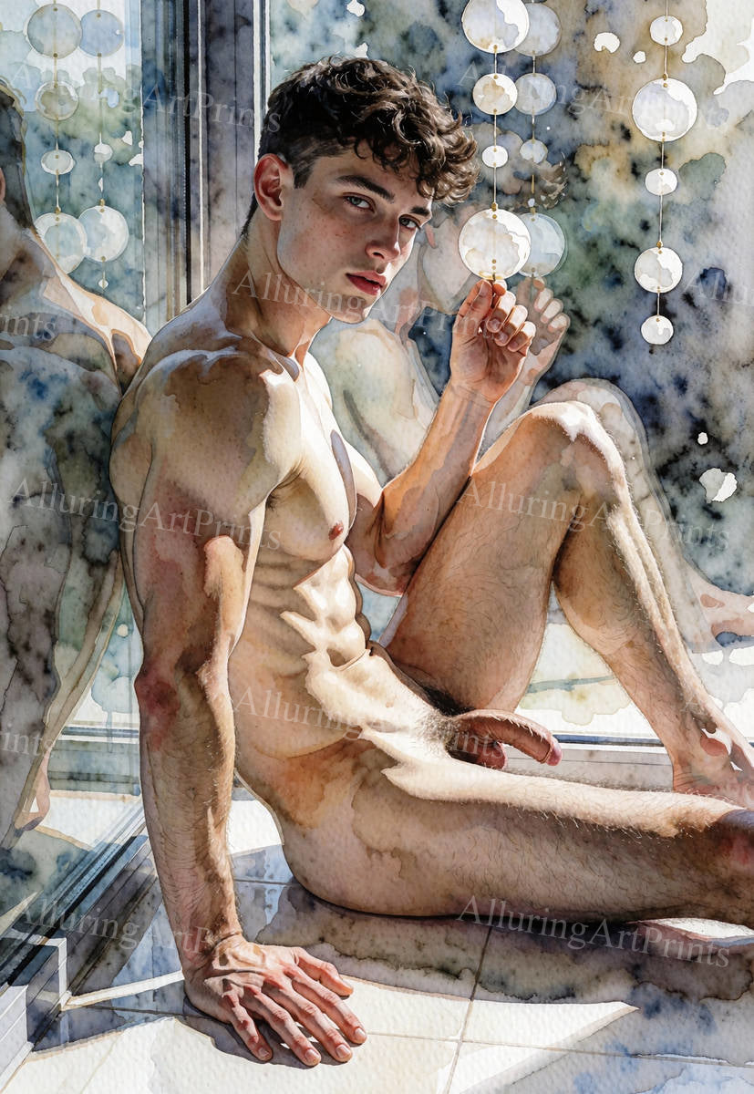 Nude Frontal Male Model Muscular - G933
