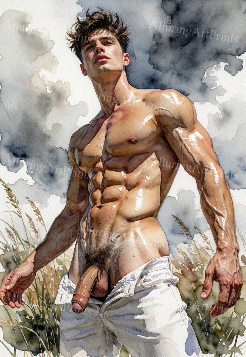Nude Frontal Male Model Muscular - G938