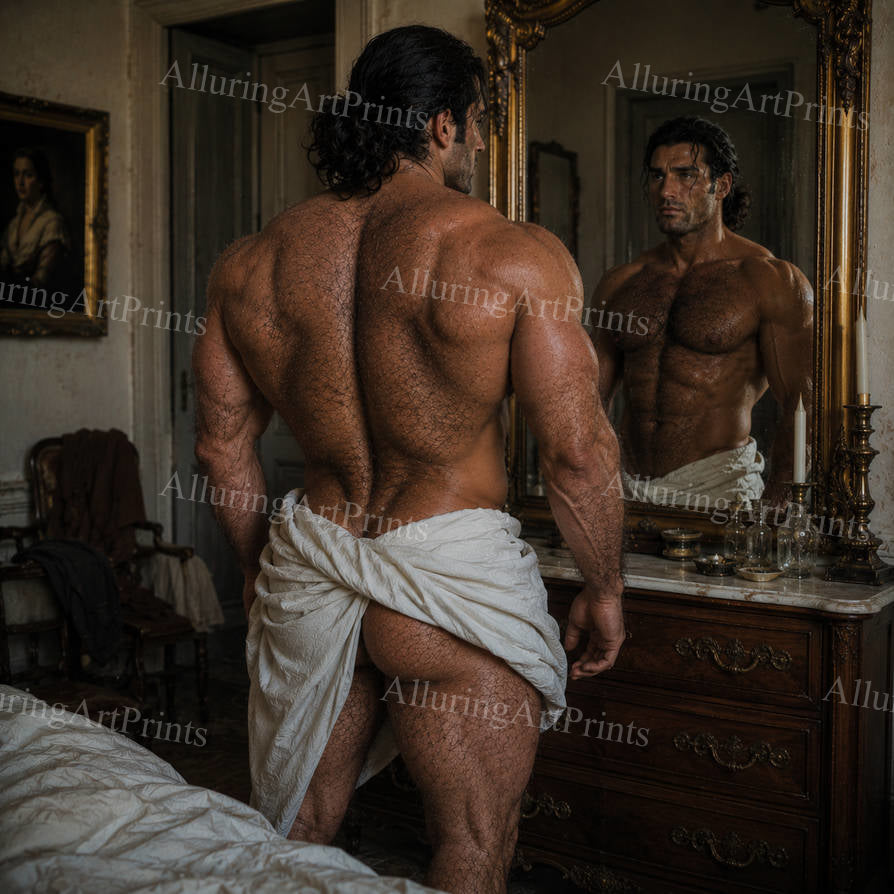 Nude Male Model Muscular Buns- G956