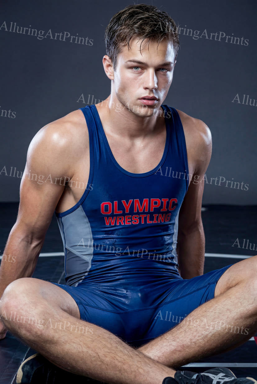 Male Model Athlete Muscular Digital Art AI Fantasy - G98