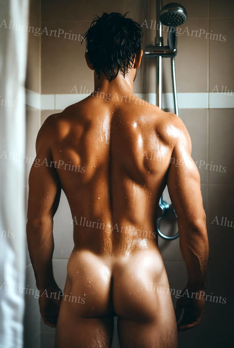 Nude Male Model Muscular Buns- G997