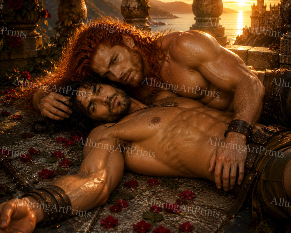 Male Models Muscular Digital Art AI Fantasy - H107
