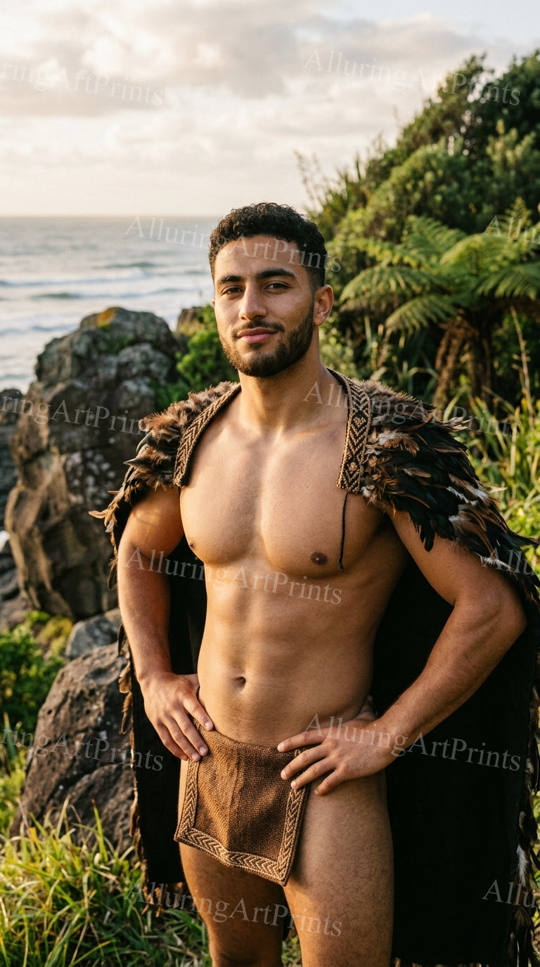 Male Model Muscular Digital Art AI Fantasy - H178