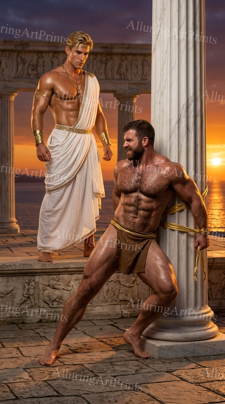 Black Male Model Knight Mature Muscular Digital Art AI Fantasy - H182