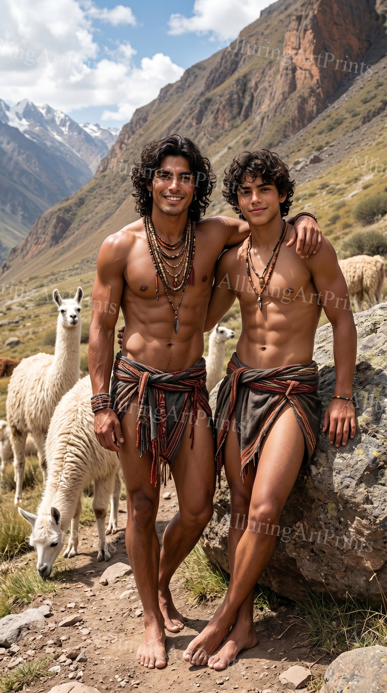 Male Models Native Muscular Digital Art AI Fantasy - H184