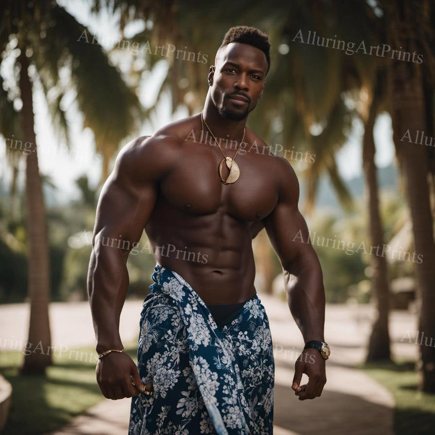 Black Male Model Muscular - H199