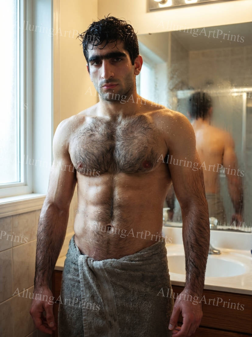 Male Model Hairy Muscular - H203