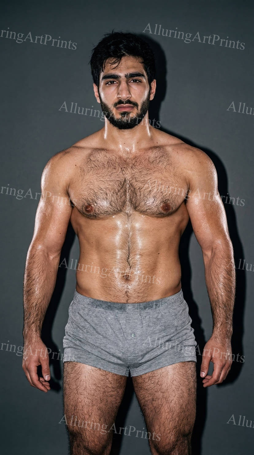 Male Model Hairy Muscular - H211