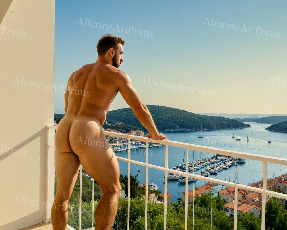 Nude Male Model Muscular Buns- H360
