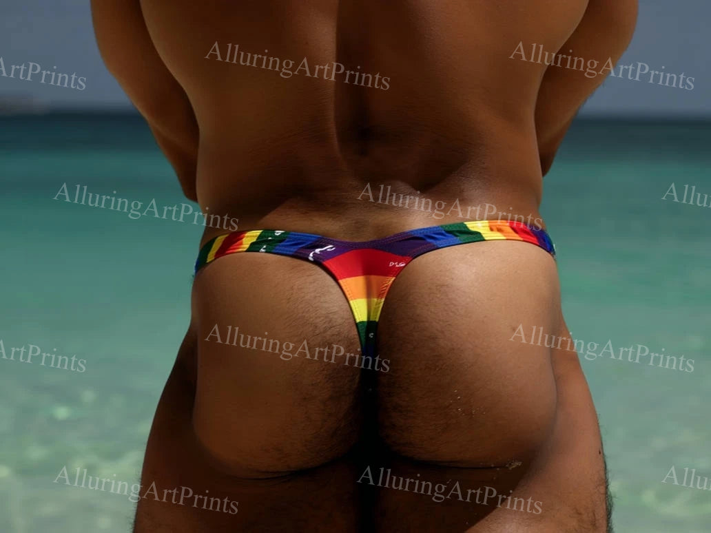 Nude Male Model Muscular Buns- H37