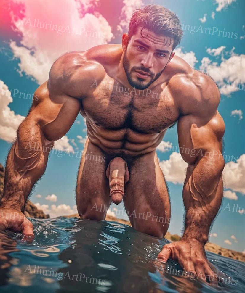 Nude Frontal Male Model Muscular - H392