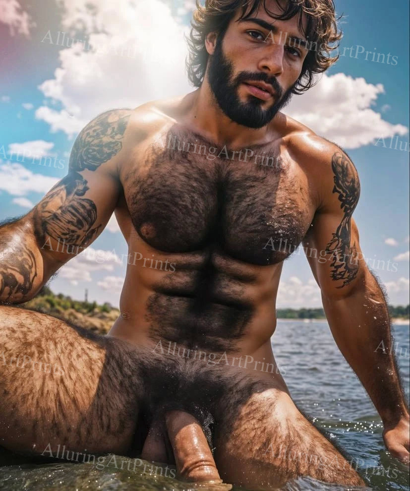 Nude Frontal Male Model Muscular - H394