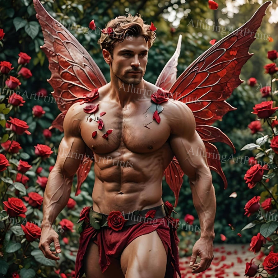 Male Model Muscular Digital Art AI Fantasy - H715