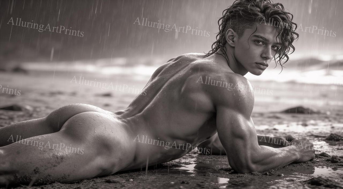 Nude Male Model Muscular Buns- H792