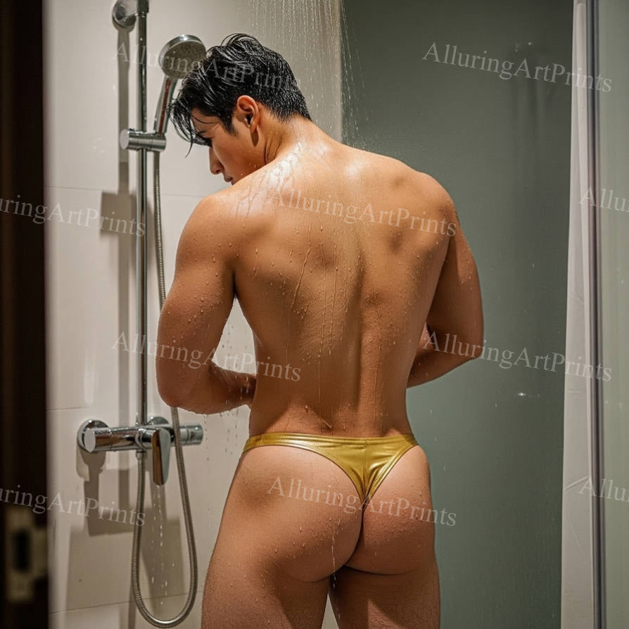 Asian Male Model Muscular Buns- H818