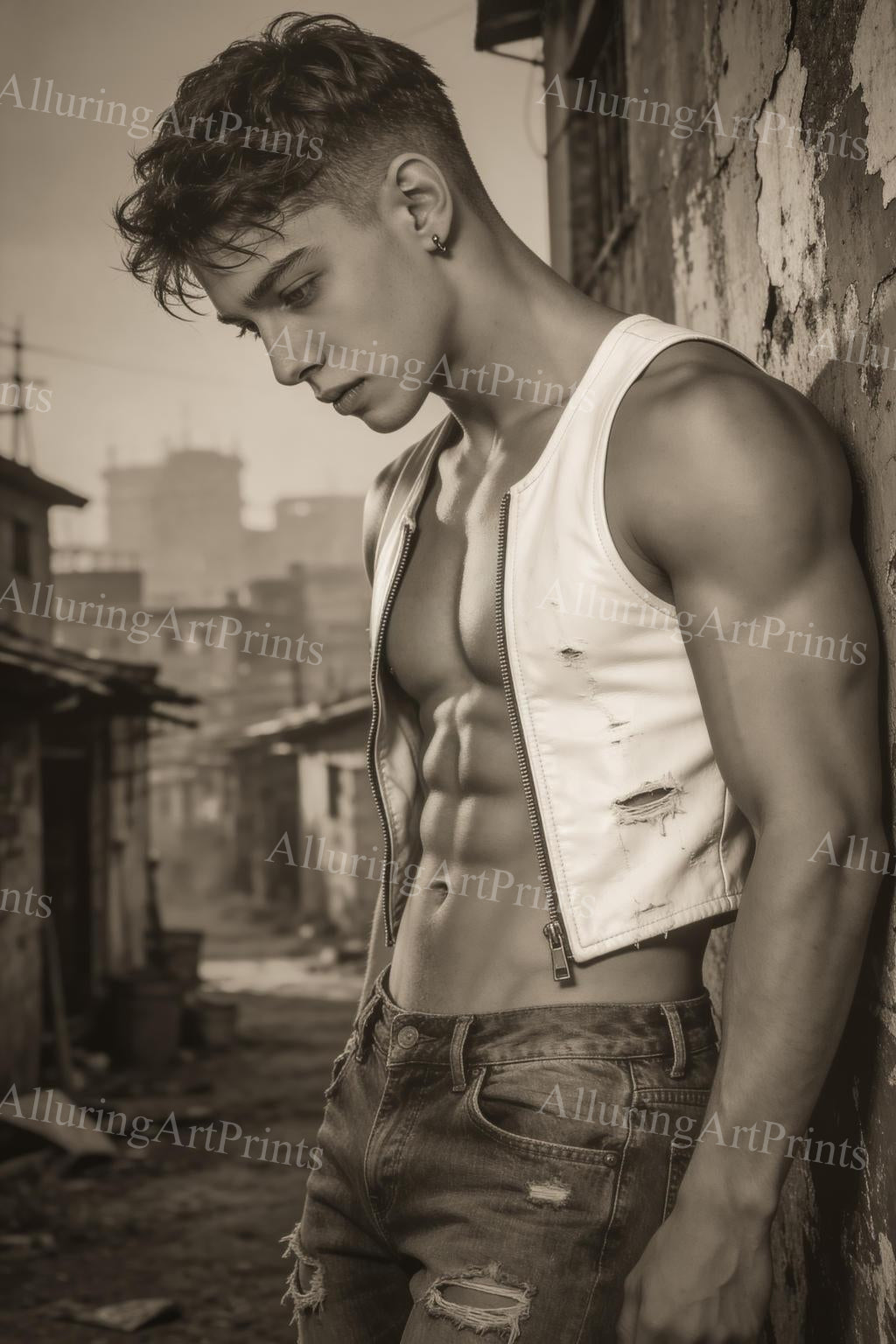 Male Model Muscular Digital Art AI Fantasy - H827